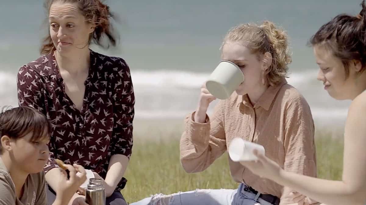 Video still of people having a picnic, part of a environmental campaign produced by Wonderlab