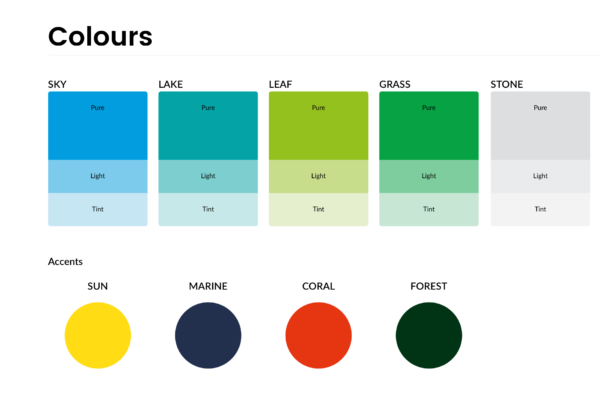 Colour palette design for a website by SEO strategists Wonderlab