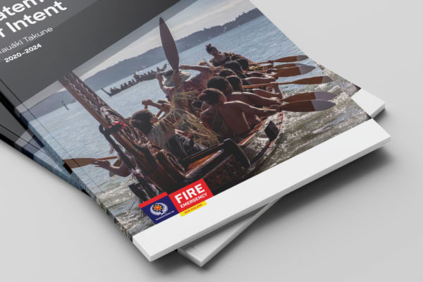 Report cover design with a waka, created and print managed by Wonderlab.