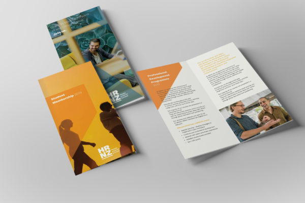 Booklet cover designs and an inside spread, from a new identity by brand consultants Wonderlab..