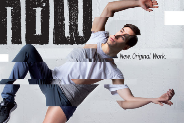 Photoshopped image of a male dancer used by ad design agency Wonderlab.