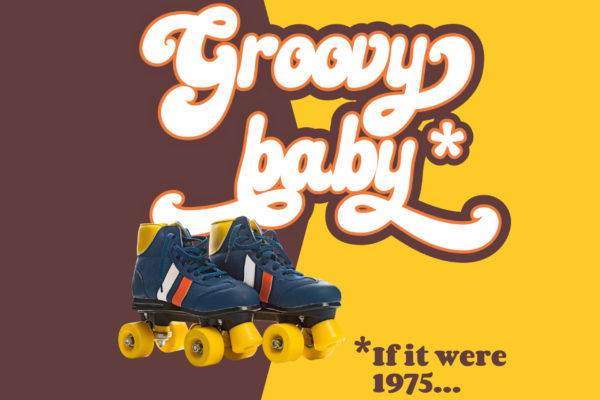 Roller skates and retro graphics designed by Wonderlab for a public awareness social media campaign.