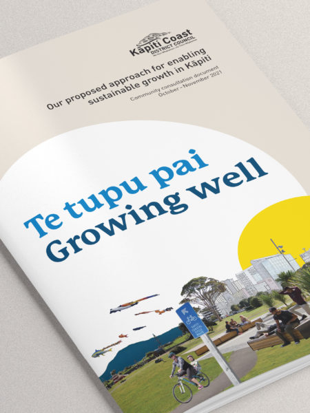Booklet design with illustration and Te Reo, by creative agency Wonderlab.