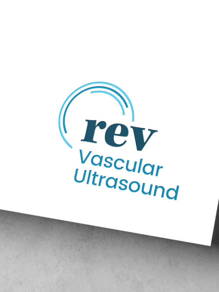 The logo for rev vascular ultrasound.