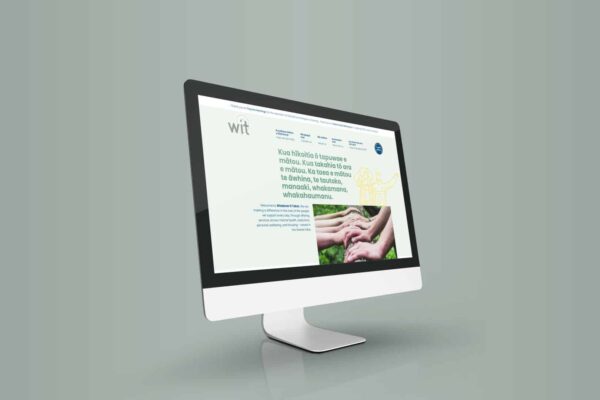Desktop screen displaying digital branding work by web design agency Wonderlab.
